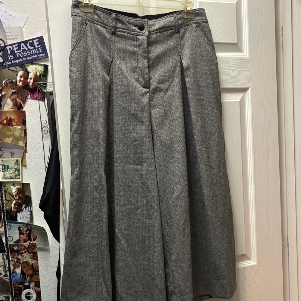 RACHEL Rachel Roy Metallic Gray Wide Leg Pants